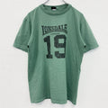 古着 used　LONSDALE　半袖プリントTシャツ　バックプリント　ナンバリング　レトロデザイン　クルーネック　緑　グリーン