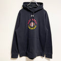 古着 used　UNDER ARMOUR アンダーアーマー　長袖プリントパーカー　スウェット　トレーナ　ラクロス　黒　ブラック　Mサイズ
