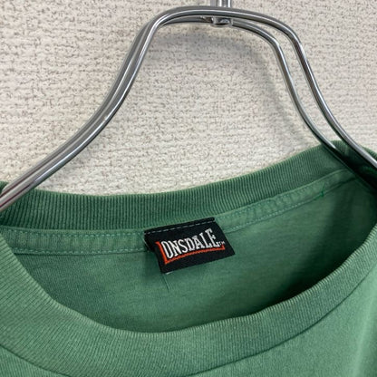 古着 used　LONSDALE　半袖プリントTシャツ　バックプリント　ナンバリング　レトロデザイン　クルーネック　緑　グリーン