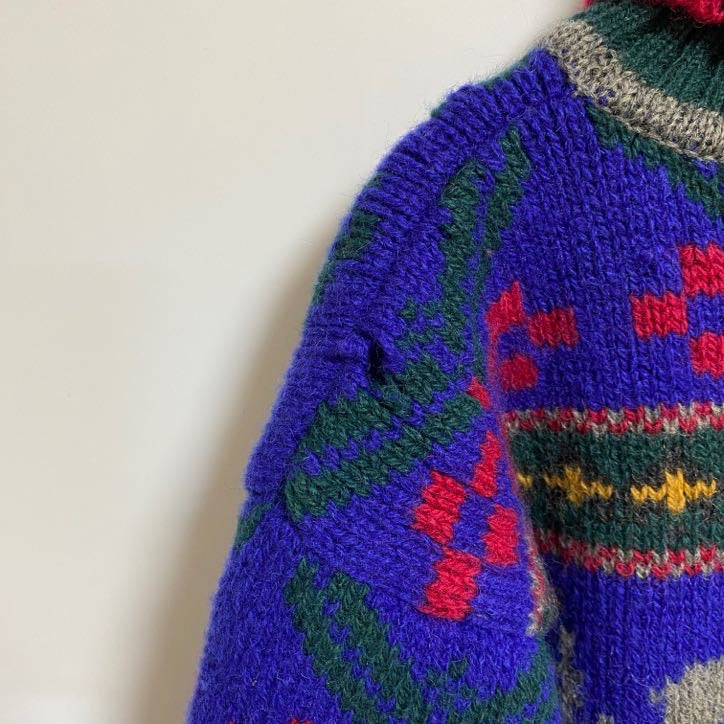 古着 used　80s　Eddie Bauer エディーバウアー　長袖ノルディックニット　セーター　タートルネック　Sサイズ