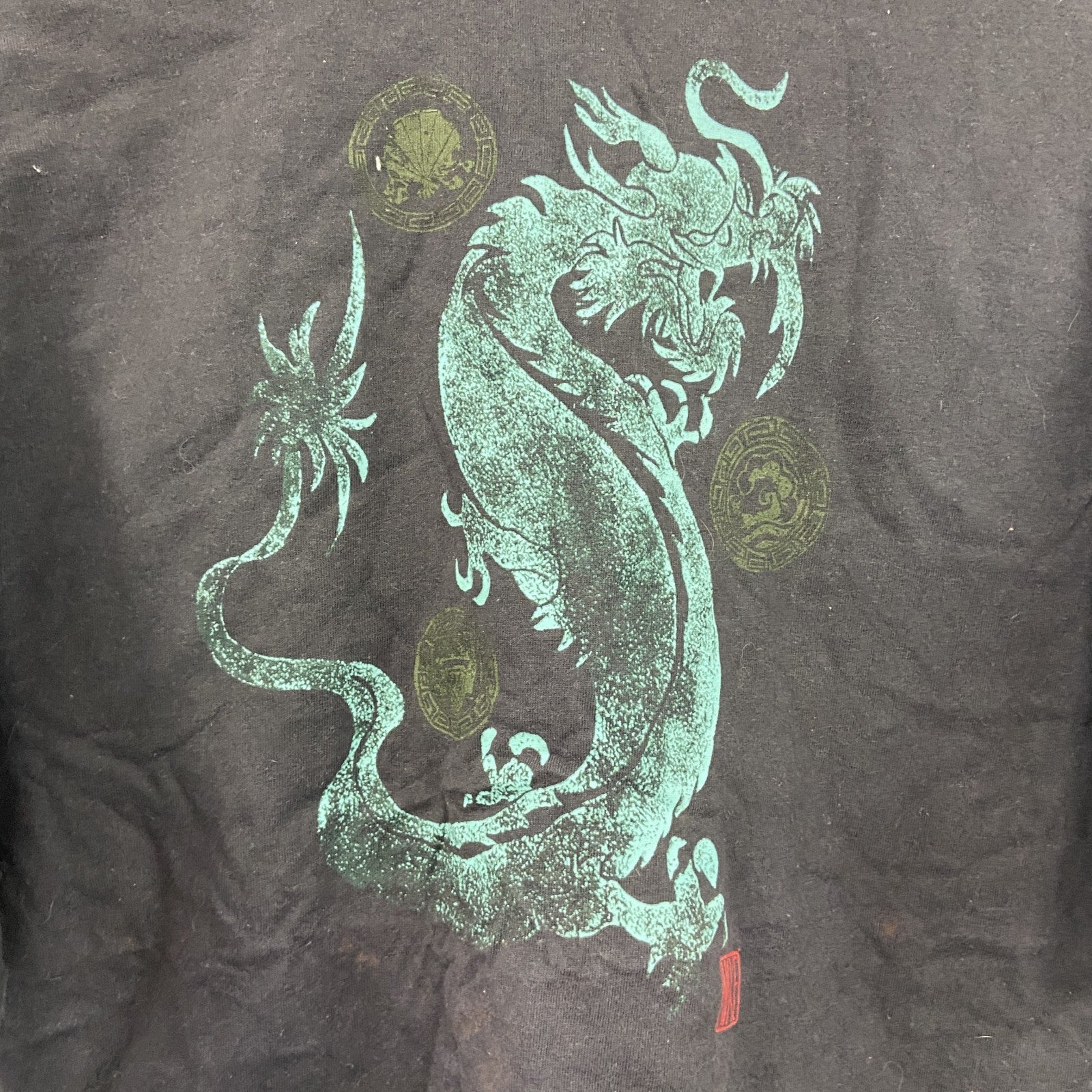 NIKE　ナイキ　半袖プリントTシャツ　ドラゴン　フェード　黒　ブラック　Mサイズ