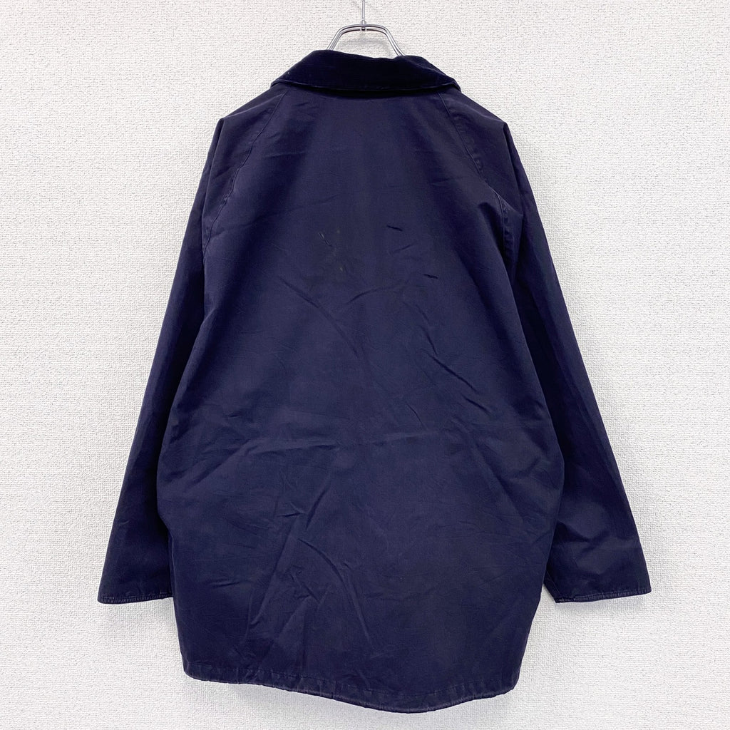 Barbour　バブアー　BEAUFORT　ビューフォート　ノンオイルドジャケット　コーデュロイ襟　チェック柄ライナー　紺　ネイビー　Lサイズ