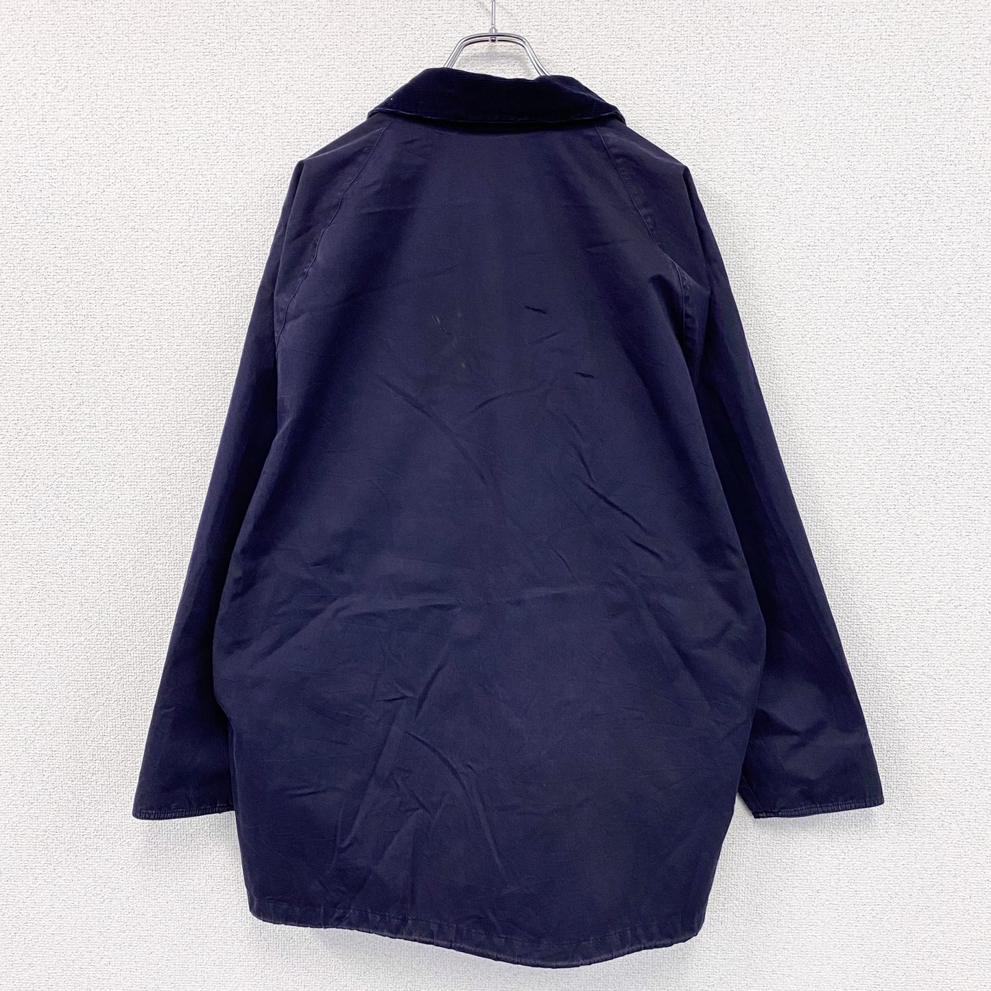 Barbour　バブアー　BEAUFORT　ビューフォート　ノンオイルドジャケット　コーデュロイ襟　チェック柄ライナー　紺　ネイビー　Lサイズ