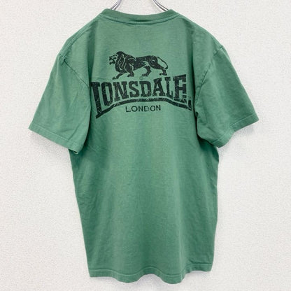 古着 used　LONSDALE　半袖プリントTシャツ　バックプリント　ナンバリング　レトロデザイン　クルーネック　緑　グリーン