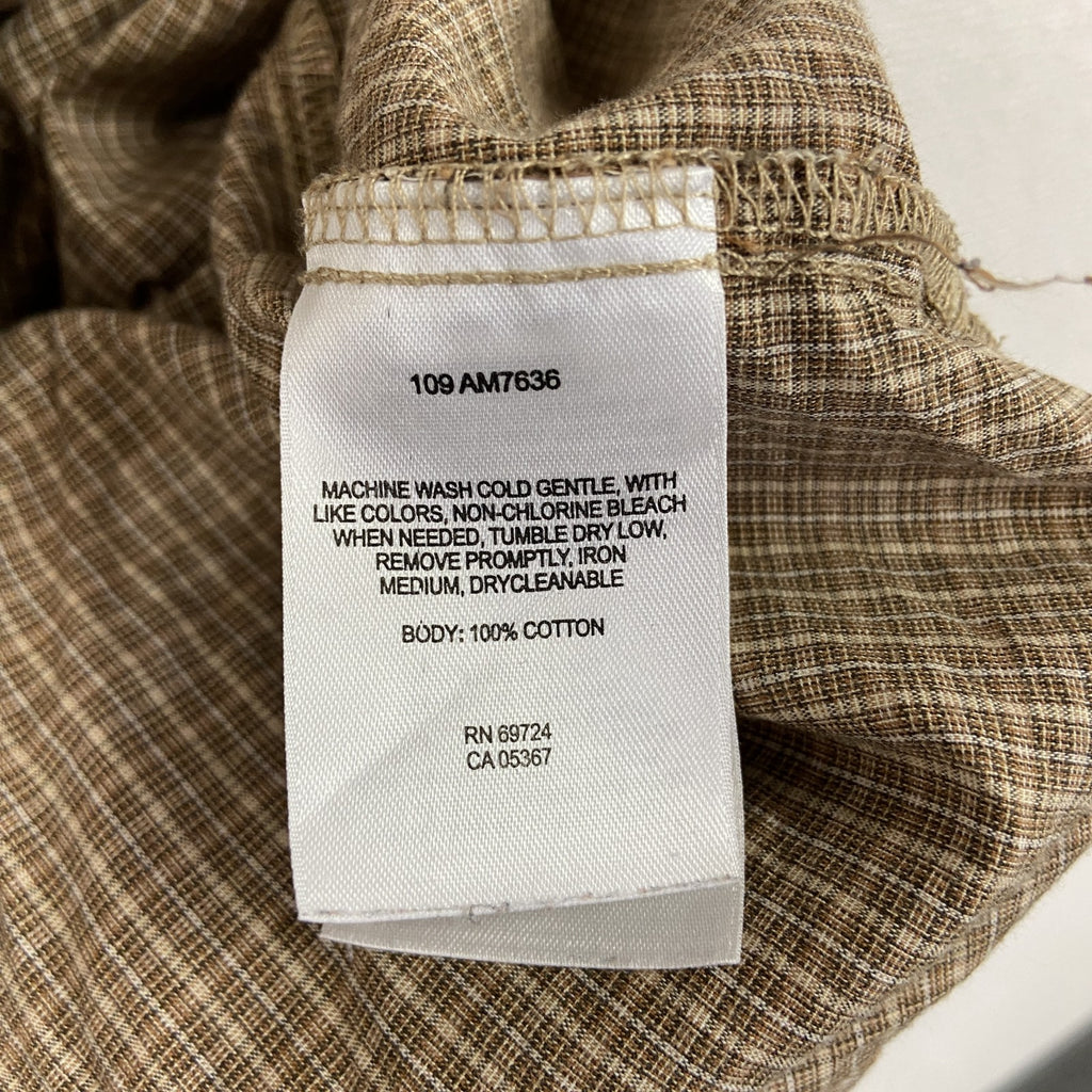 Columbia　コロンビア　半袖ボタンダウンシャツ　チェック柄　茶色　ブラウン　Lサイズ