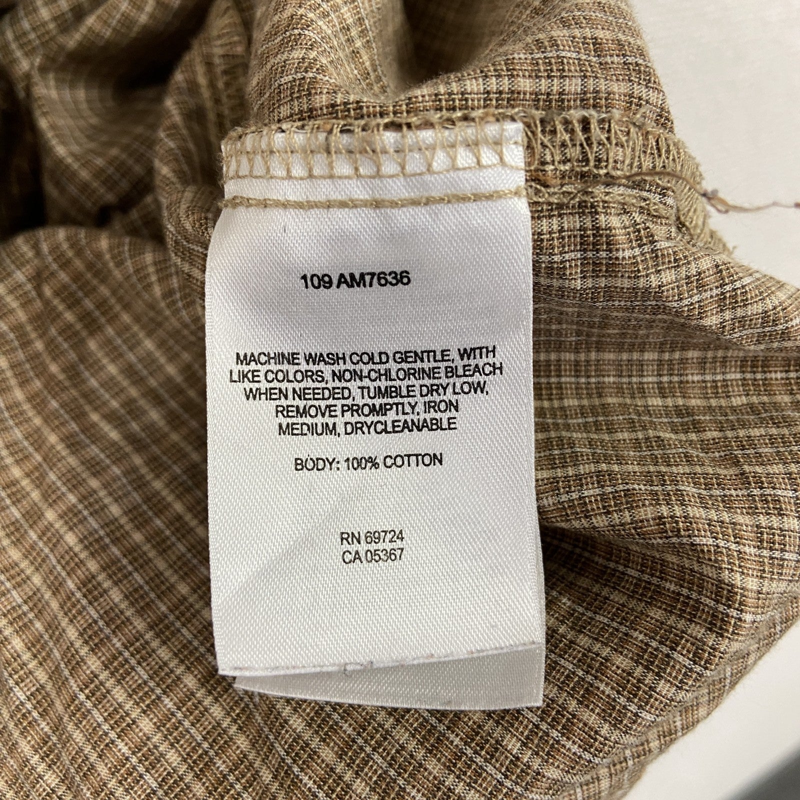 Columbia　コロンビア　半袖ボタンダウンシャツ　チェック柄　茶色　ブラウン　Lサイズ