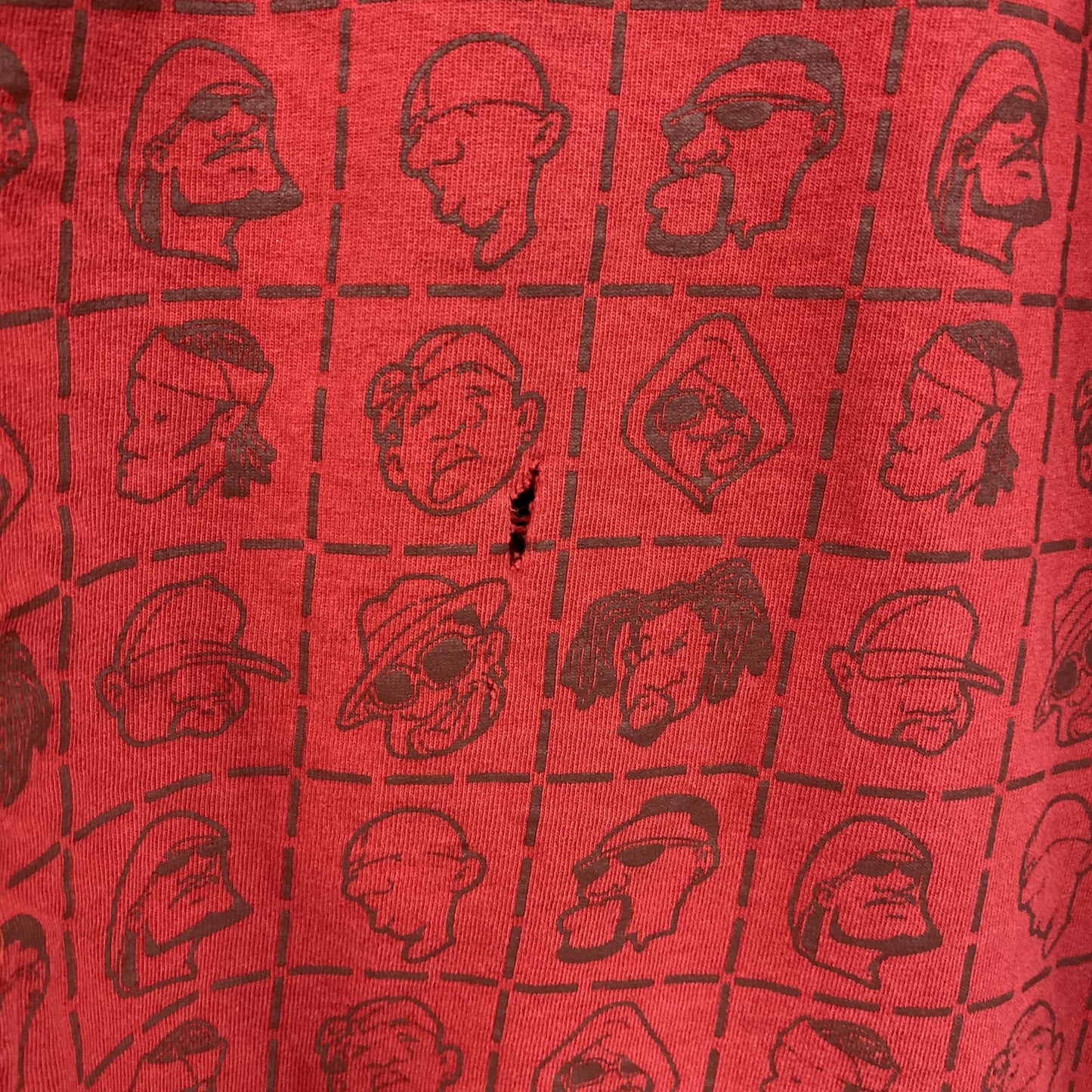 GIVEMEFACE　ギブミーフェイス　半袖プリントTシャツ　ビッグプリント　赤　レッド　黒　ブラック　XLサイズ