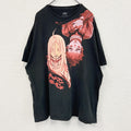 古着 used　DEDMAN WANDERLAND　半袖アニメプリントTシャツ　黒　ブラック　レトロデザイン　00s　2XLサイズ