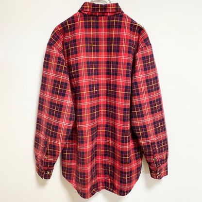 古着 used　Northwest Territory　長袖CPOシャツジャケット　タータンチェック柄　キルティング　赤　Lサイズ