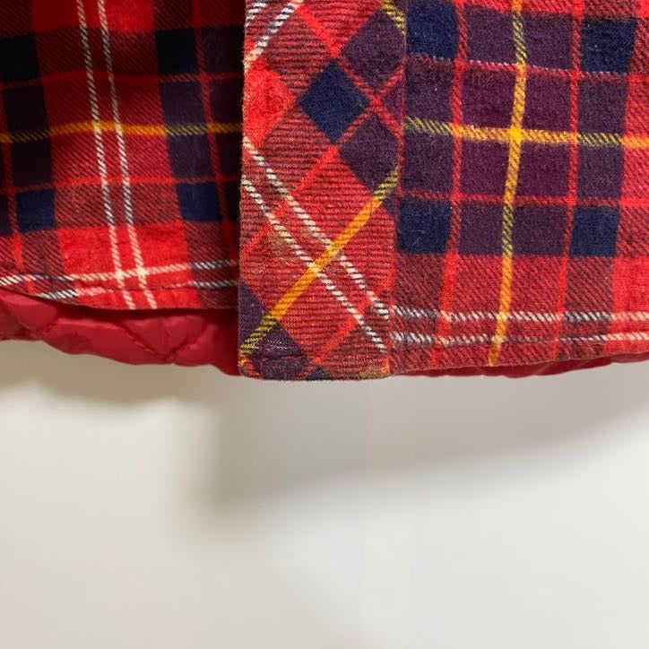 古着 used　Northwest Territory　長袖CPOシャツジャケット　タータンチェック柄　キルティング　赤　Lサイズ