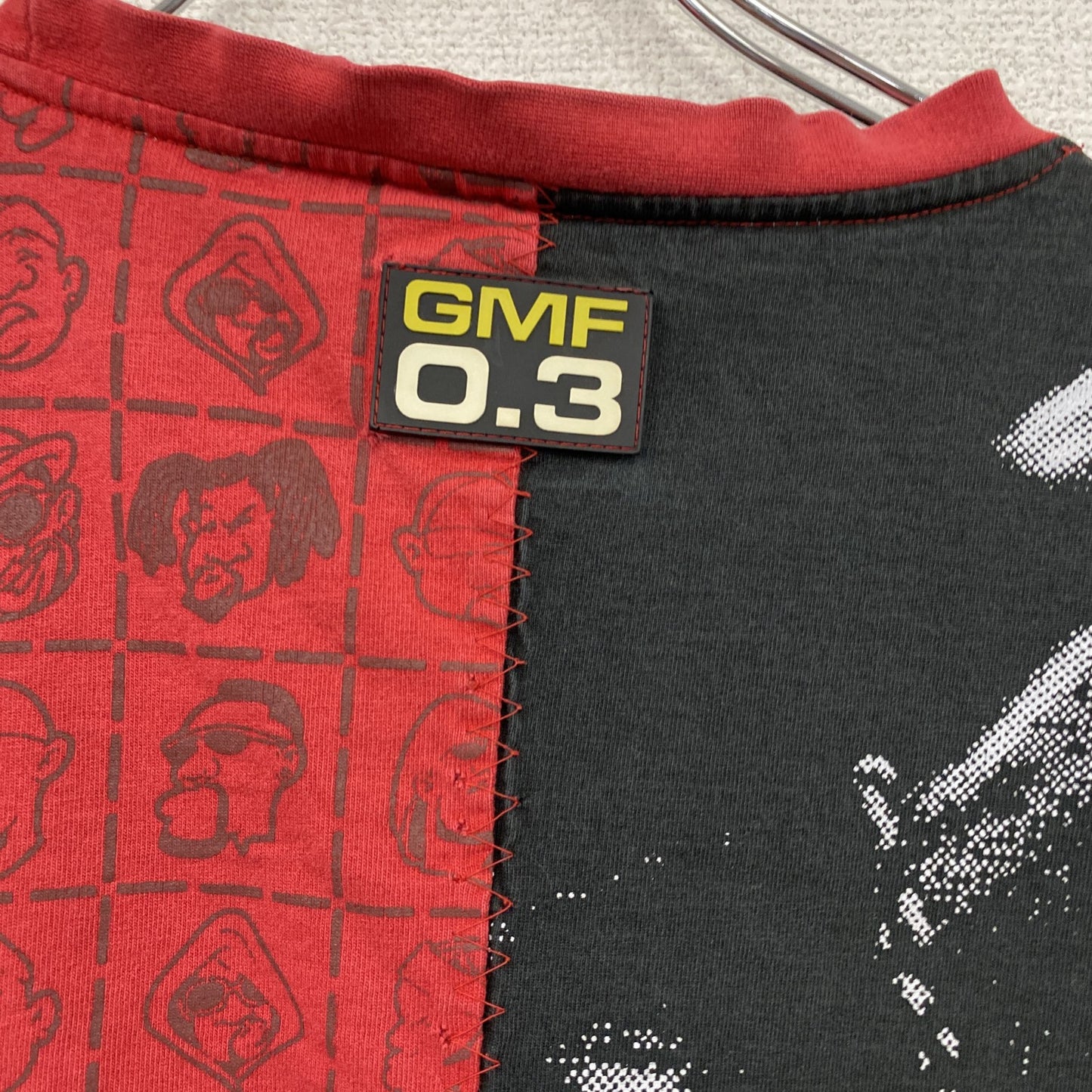GIVEMEFACE　ギブミーフェイス　半袖プリントTシャツ　ビッグプリント　赤　レッド　黒　ブラック　XLサイズ