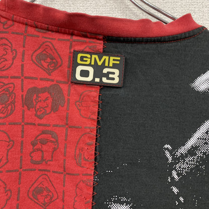 GIVEMEFACE　ギブミーフェイス　半袖プリントTシャツ　ビッグプリント　赤　レッド　黒　ブラック　XLサイズ