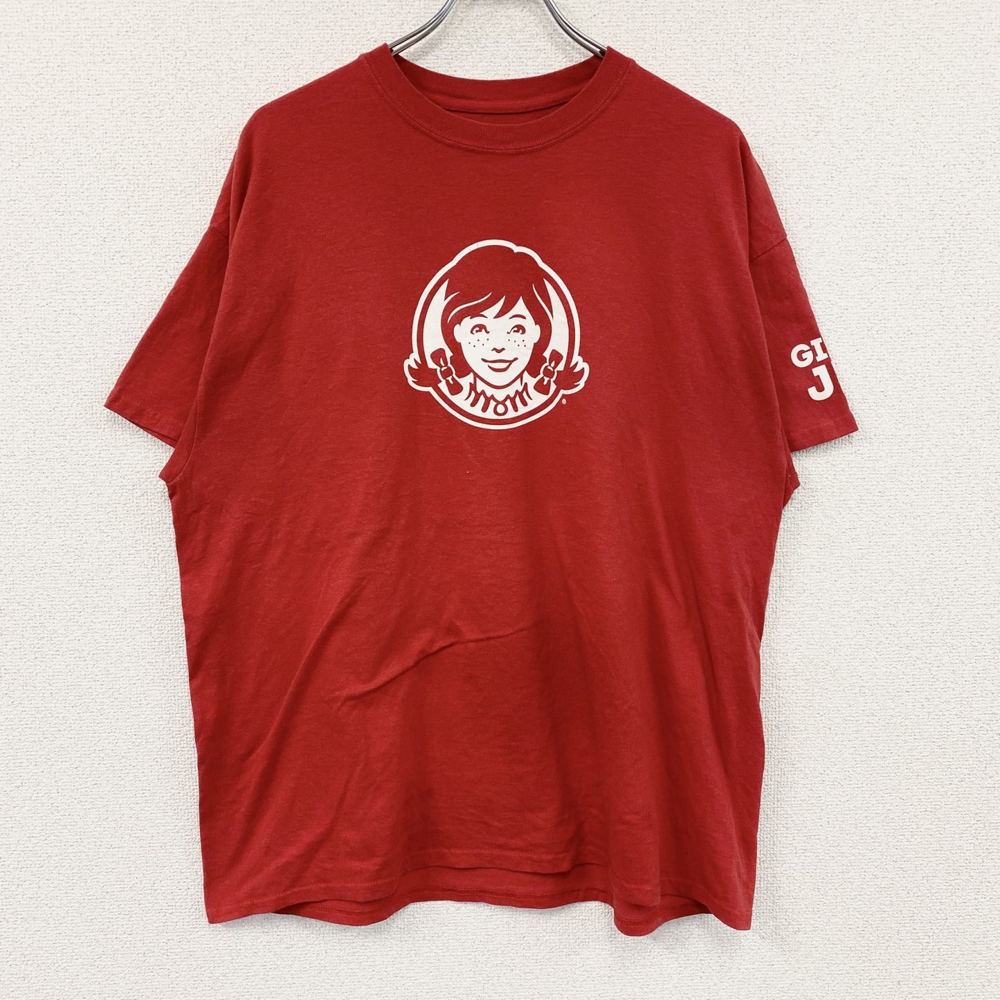 GILDAN　ギルダン　Wendy's　ウェンディーズ　半袖Tシャツ　企業ロゴ　赤　レッド　XLサイズ