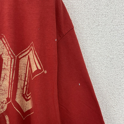 古着 used　OLDNAVY 　半袖バンドプリントTシャツ　AC/DC　カジュアルデザイン　赤　レトロ　クルーネック　XLサイズ
