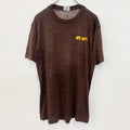 古着 used　90s　半袖プリントTシャツ　USA製　薄手　シングルステッチ　クルーネック　茶色　ブラウン　Lサイズ