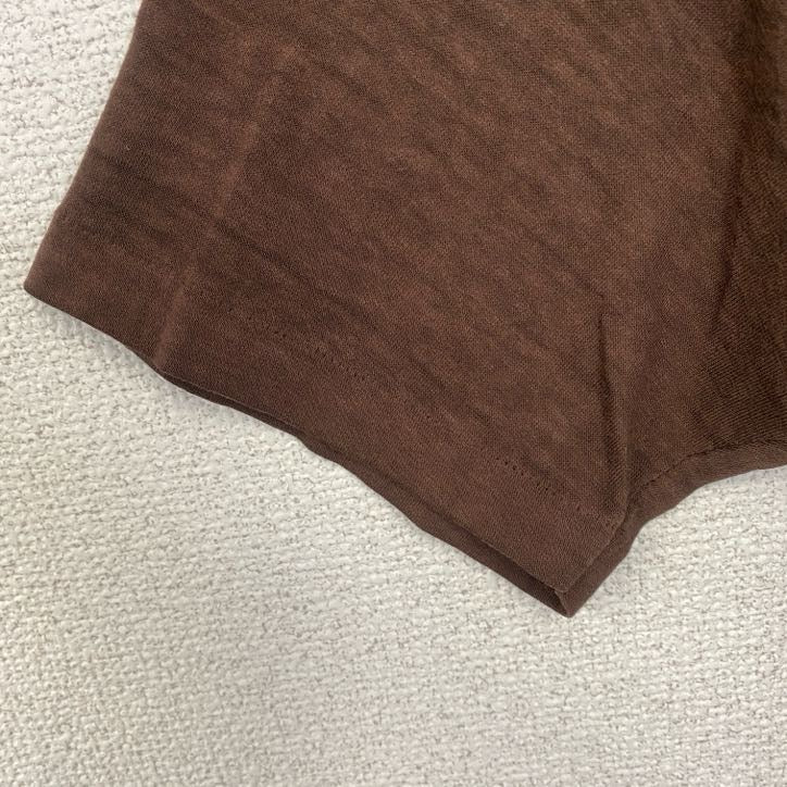 古着 used　90s　半袖プリントTシャツ　USA製　薄手　シングルステッチ　クルーネック　茶色　ブラウン　Lサイズ