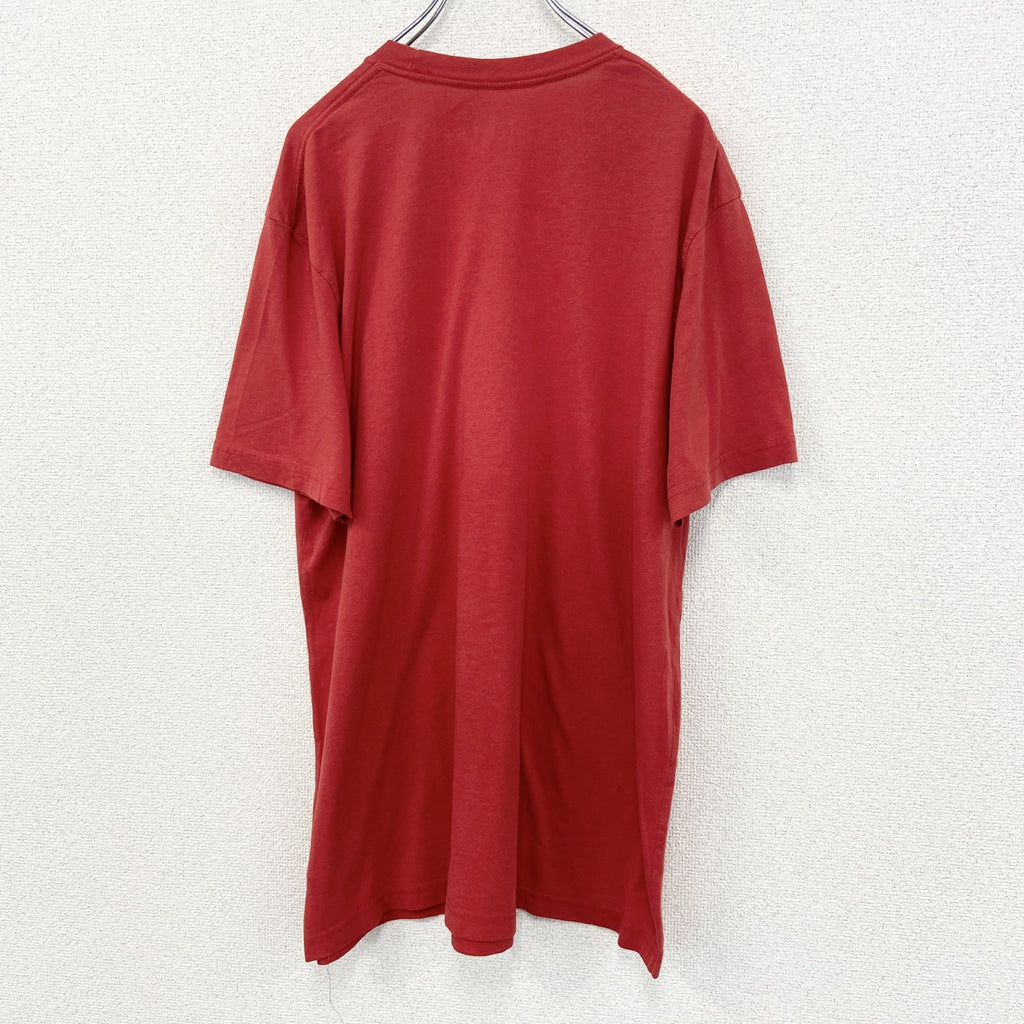 古着 used　OLDNAVY 　半袖バンドプリントTシャツ　AC/DC　カジュアルデザイン　赤　レトロ　クルーネック　XLサイズ