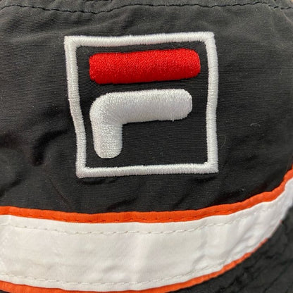 FILA　フィラ　バケットハット　刺繡ロゴ　デカロゴ　黒　ブラック