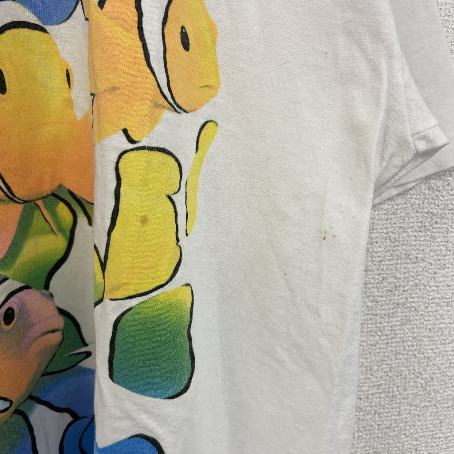 古着 used　DOLPHIN ドルフィン　半袖プリントTシャツ　カクレクマノミ　カジュアル　US製　白　クルーネック　XLサイズ