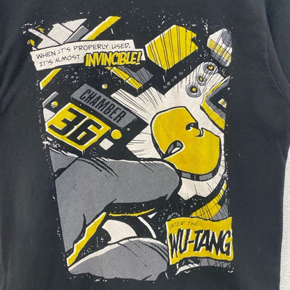 古着 used　ウータン・クラン　半袖バンドプリントTシャツ　ヒップホップ　レトロデザイン　クルーネック　黒　ブラック　Ｓサイズ