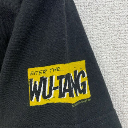 古着 used　ウータン・クラン　半袖バンドプリントTシャツ　ヒップホップ　レトロデザイン　クルーネック　黒　ブラック　Ｓサイズ