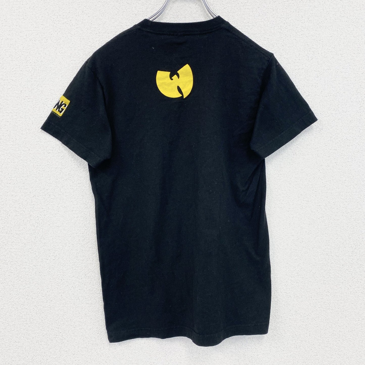 古着 used　ウータン・クラン　半袖バンドプリントTシャツ　ヒップホップ　レトロデザイン　クルーネック　黒　ブラック　Ｓサイズ