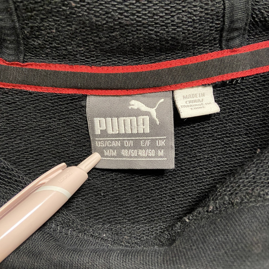 古着 used　PUMA Ferrari　プーマ　フェラーリ　コラボ　長袖ビッグロゴプリントパーカー　フーディー　Mサイズ