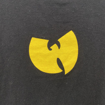 古着 used　ウータン・クラン　半袖バンドプリントTシャツ　ヒップホップ　レトロデザイン　クルーネック　黒　ブラック　Ｓサイズ
