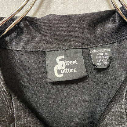 古着 used　Street Culture　半袖ワンポイントシャツ　バックプリント　ドラゴン柄　黒　レトロデザイン　Lサイズ