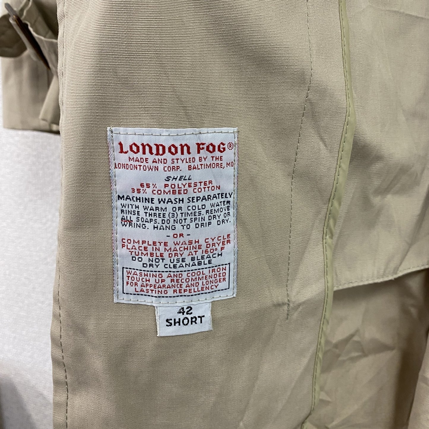 LONDON FOG　ロンドンフォグ　ダブルトレンチコート　ベージュ　42サイズ
