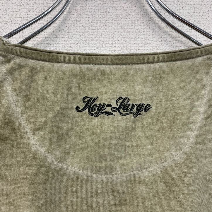 古着 used　半袖アニマルプリントTシャツ　虎　トラ　タイガー　レトロデザイン　クルーネック　カーキー　Lサイズ