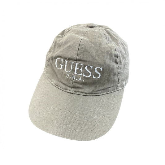 90s　GUESS　ゲス　6パネルキャップ　ベースボールキャップ　ヴィンテージ　ベージュ　