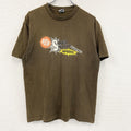 OLD STUSSY　オールドステューシ　半袖プリントTシャツ　シングルステッチ　茶色　ブラウン　Lサイズ
