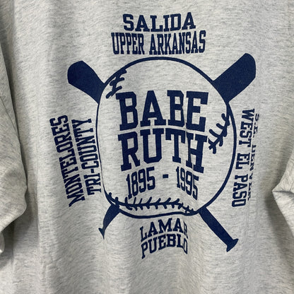 古着 used　90s　半袖プリントTシャツ　USA製　野球　シングルステッチ　クルーネック　灰色　グレー　XLサイズ