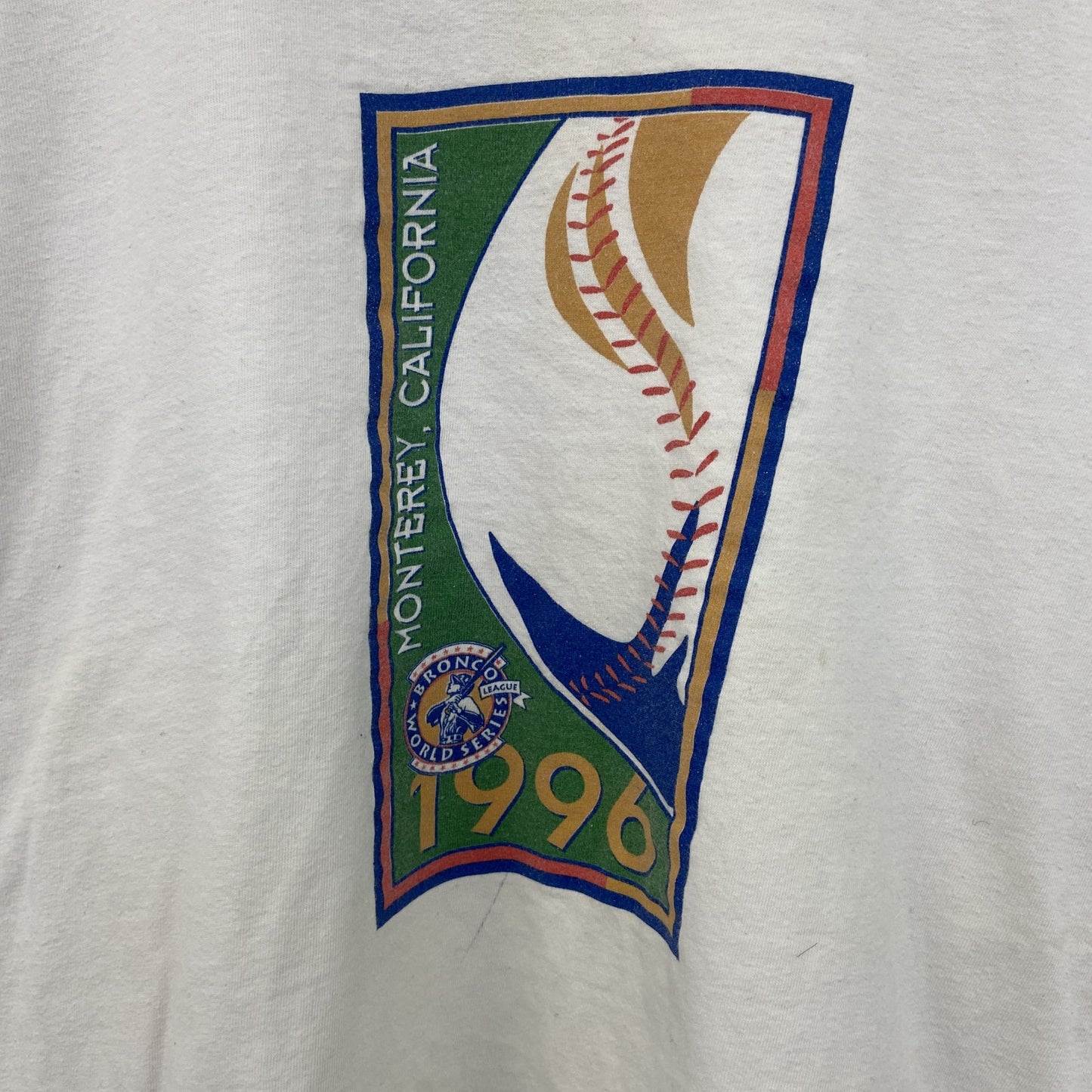 古着 used　Hanes ヘインズ 　半袖プリントTシャツ　白　シングルステッチ　90s　野球　クルーネック　XXLサイズ