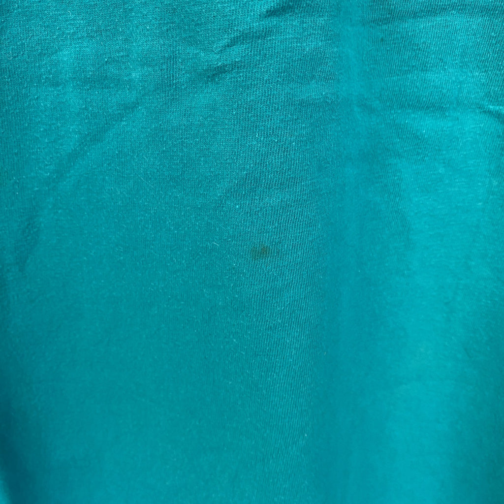 古着 used　90s　長袖プリントTシャツ　USA製　コットン100%　シングルステッチ　クルーネック　グリーン　XLサイズ
