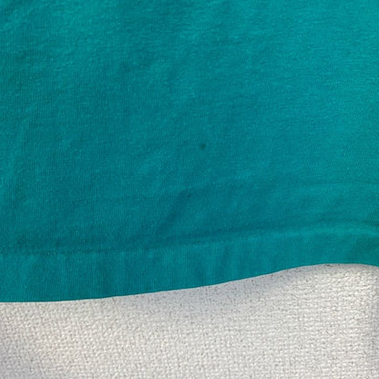 古着 used　90s　長袖プリントTシャツ　USA製　コットン100%　シングルステッチ　クルーネック　グリーン　XLサイズ