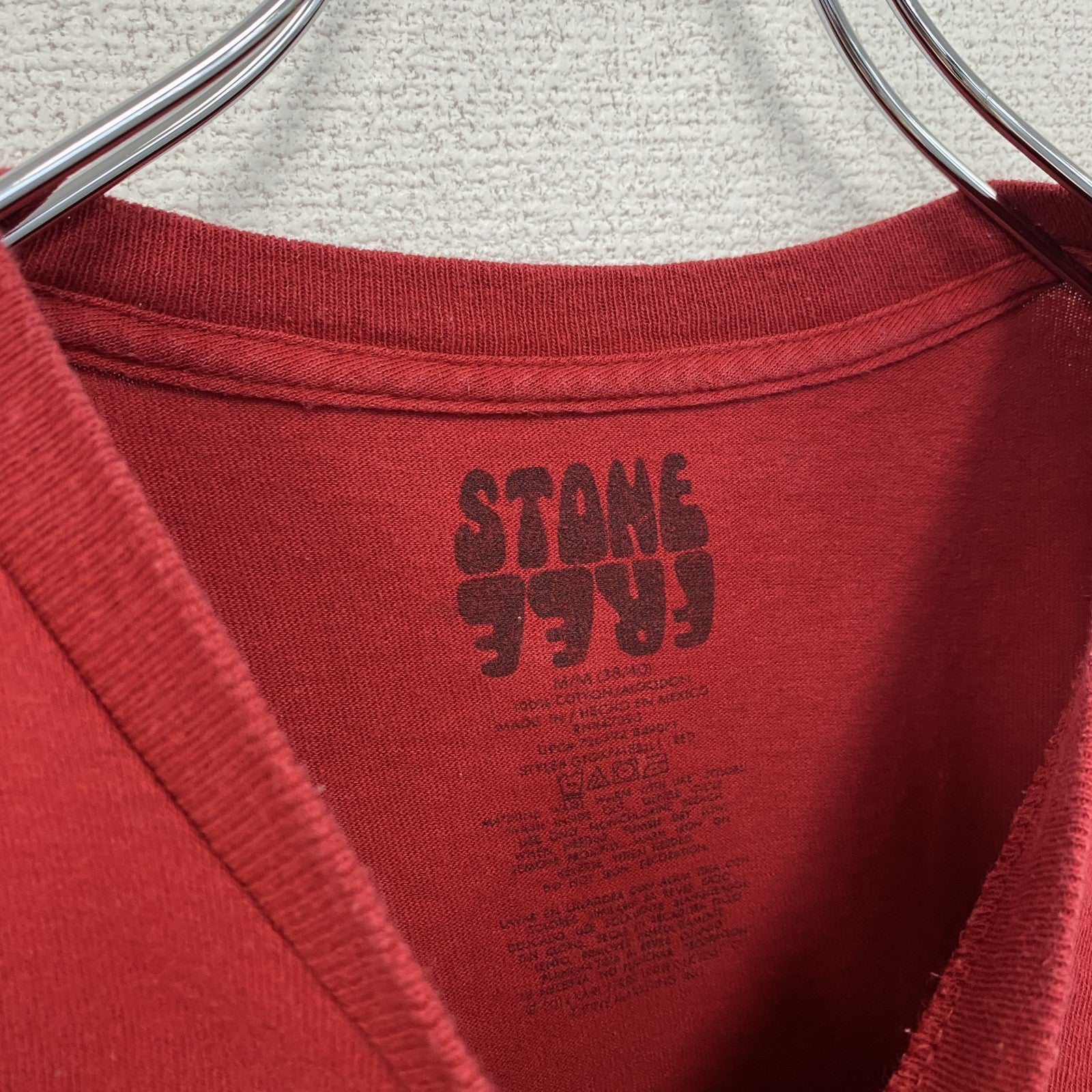 古着 used　半袖バンドプリントTシャツ　ジミ・ヘンドリックス　ロック　レトロデザイン　クルーネック　赤　レッド　