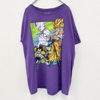 古着 used　DORAGONBALLZ ドラゴンボール 　半袖オリジナルアニメプリントTシャツ　紫　クルーネック　XLサイズ
