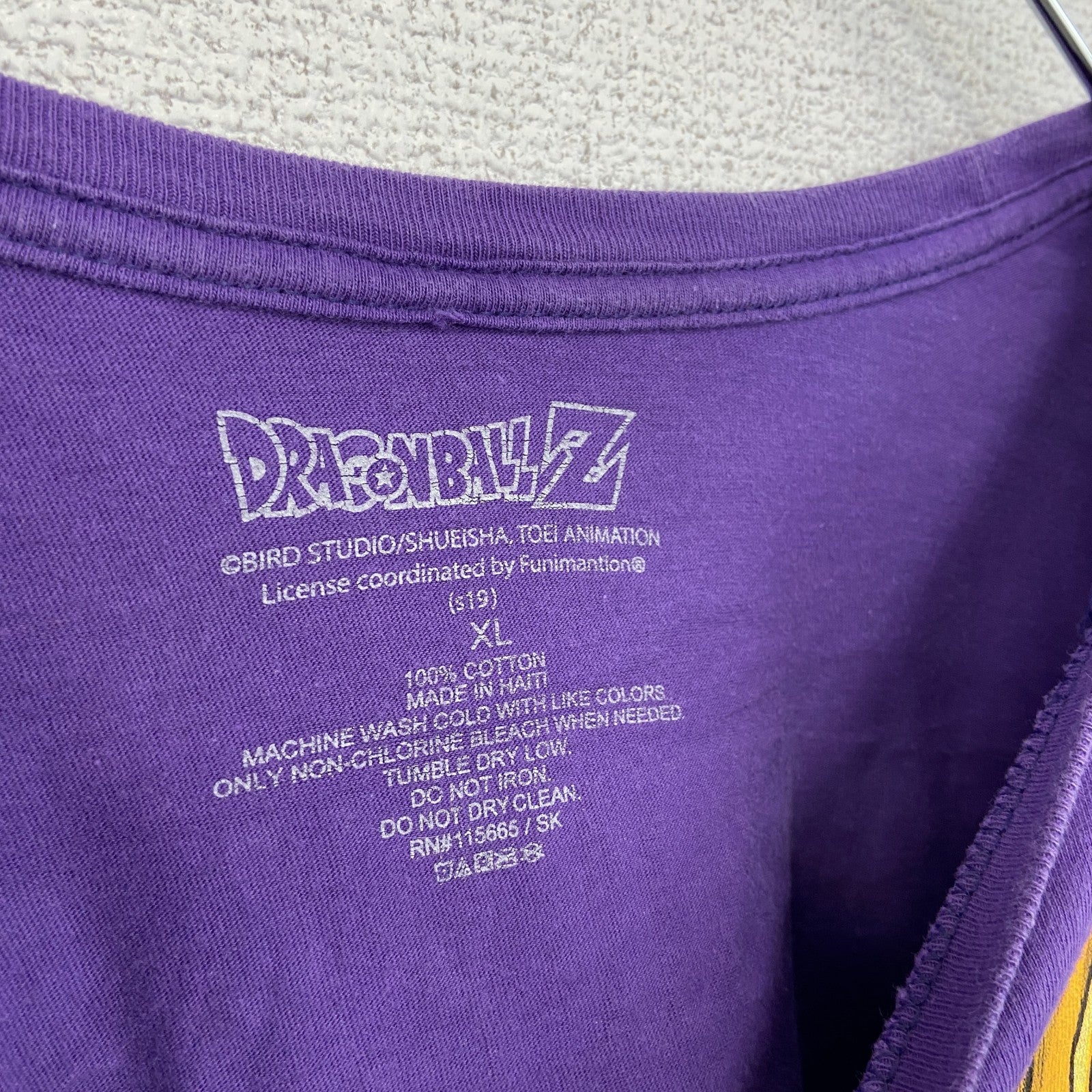 古着 used　DORAGONBALLZ ドラゴンボール 　半袖オリジナルアニメプリントTシャツ　紫　クルーネック　XLサイズ