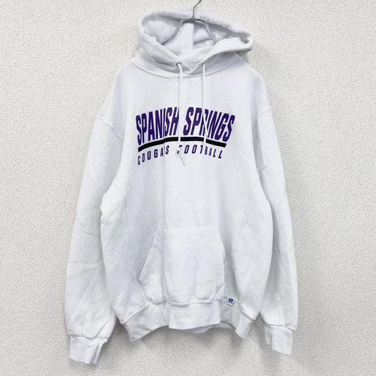 00s　RUSSELL ATHLETIC　スウェットパーカー/フーディー　ヴィンテージ　白　ホワイト　Lサイズ