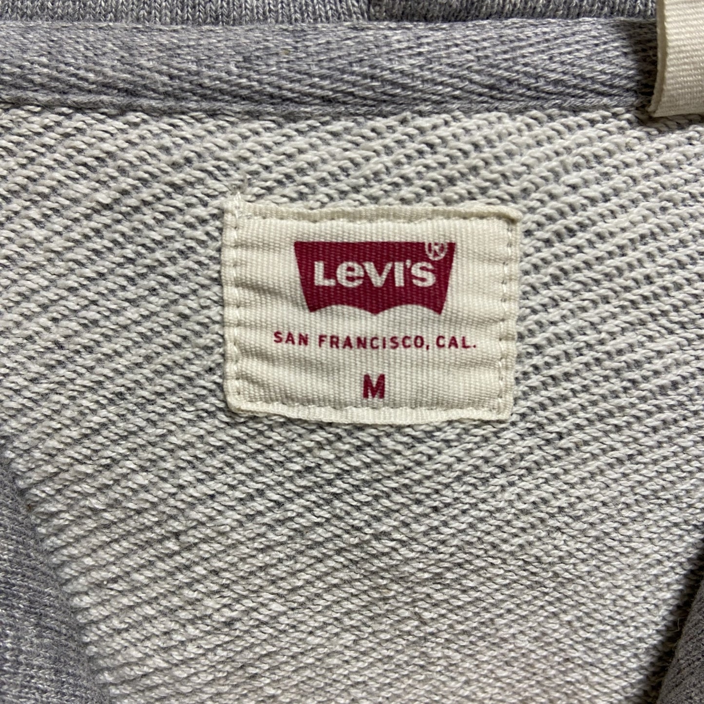 古着 used　Levis リーバイス　長袖ロゴプリントパーカー　フーディー　レトロデザイン　グレー　Mサイズ