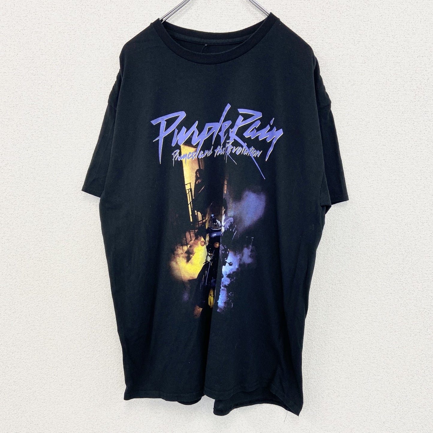 古着 used　THE PRINCE ESTATE　半袖ミュージカルプリントTシャツ　黒　プリンス　パープル　レイン　XLサイズ