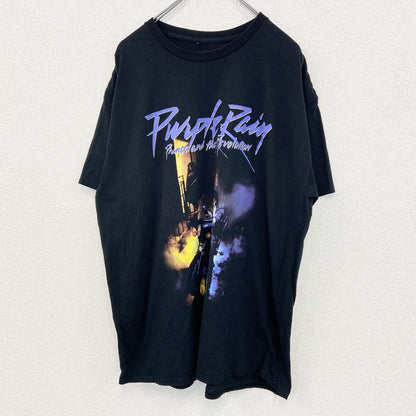 古着 used　THE PRINCE ESTATE　半袖ミュージカルプリントTシャツ　黒　プリンス　パープル　レイン　XLサイズ