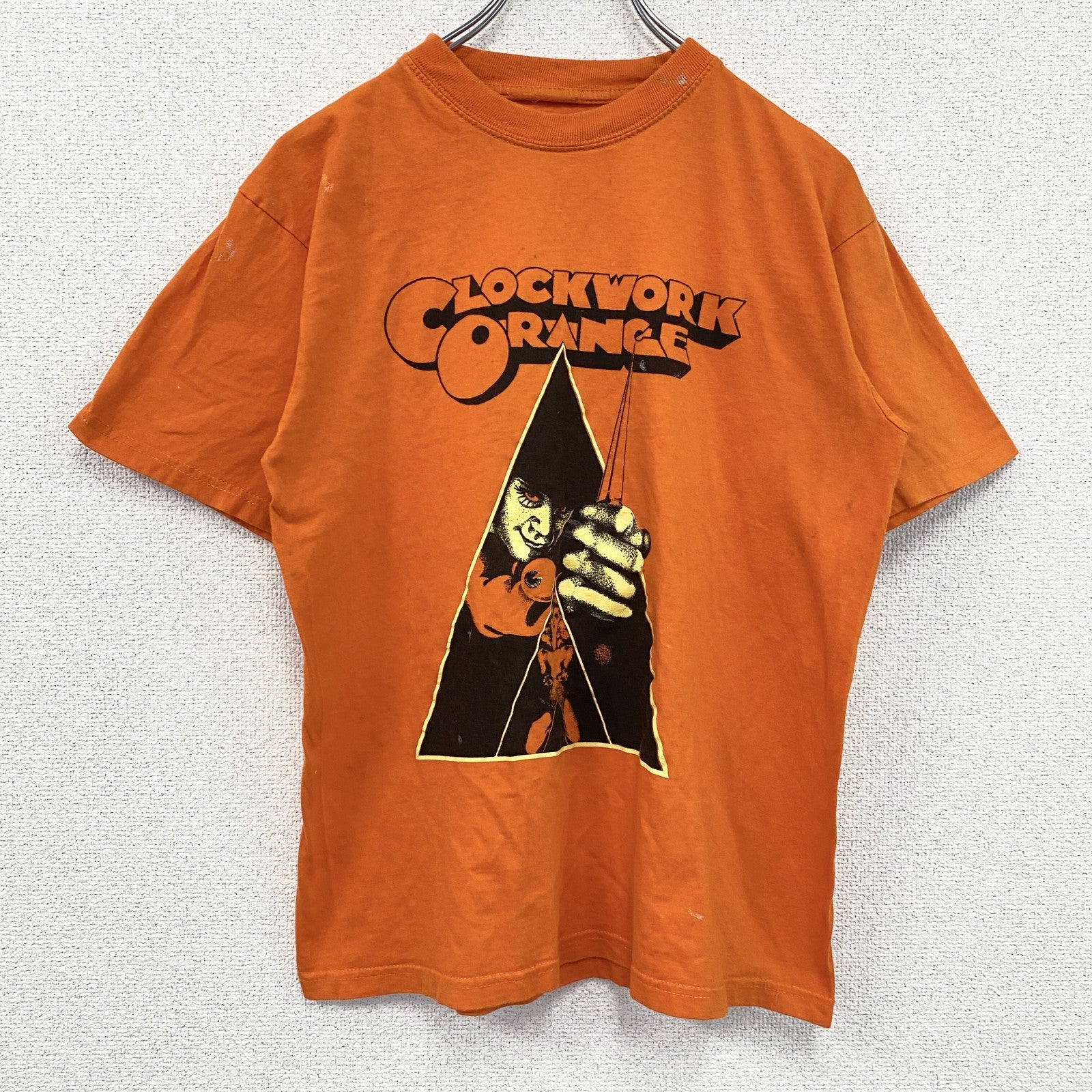 古着 used　CLOCK WORK ORANGE　半袖ムービープリントTシャツ　レトロ　クルーネック　時計じかけのオレンジ　