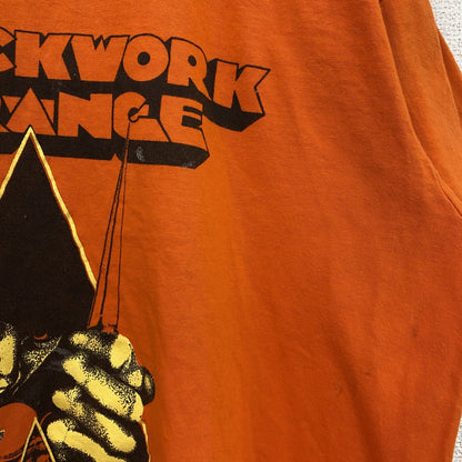 古着 used　CLOCK WORK ORANGE　半袖ムービープリントTシャツ　レトロ　クルーネック　時計じかけのオレンジ　