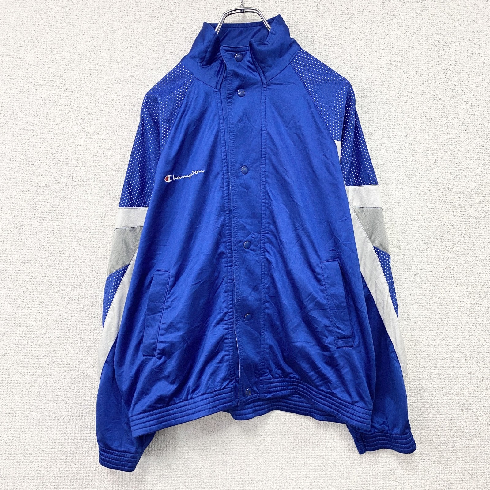 90s　Champion　チャンピオン　トラックジャケット/ジャージ　ヴィンテージ　青　ブルー　Mサイズ