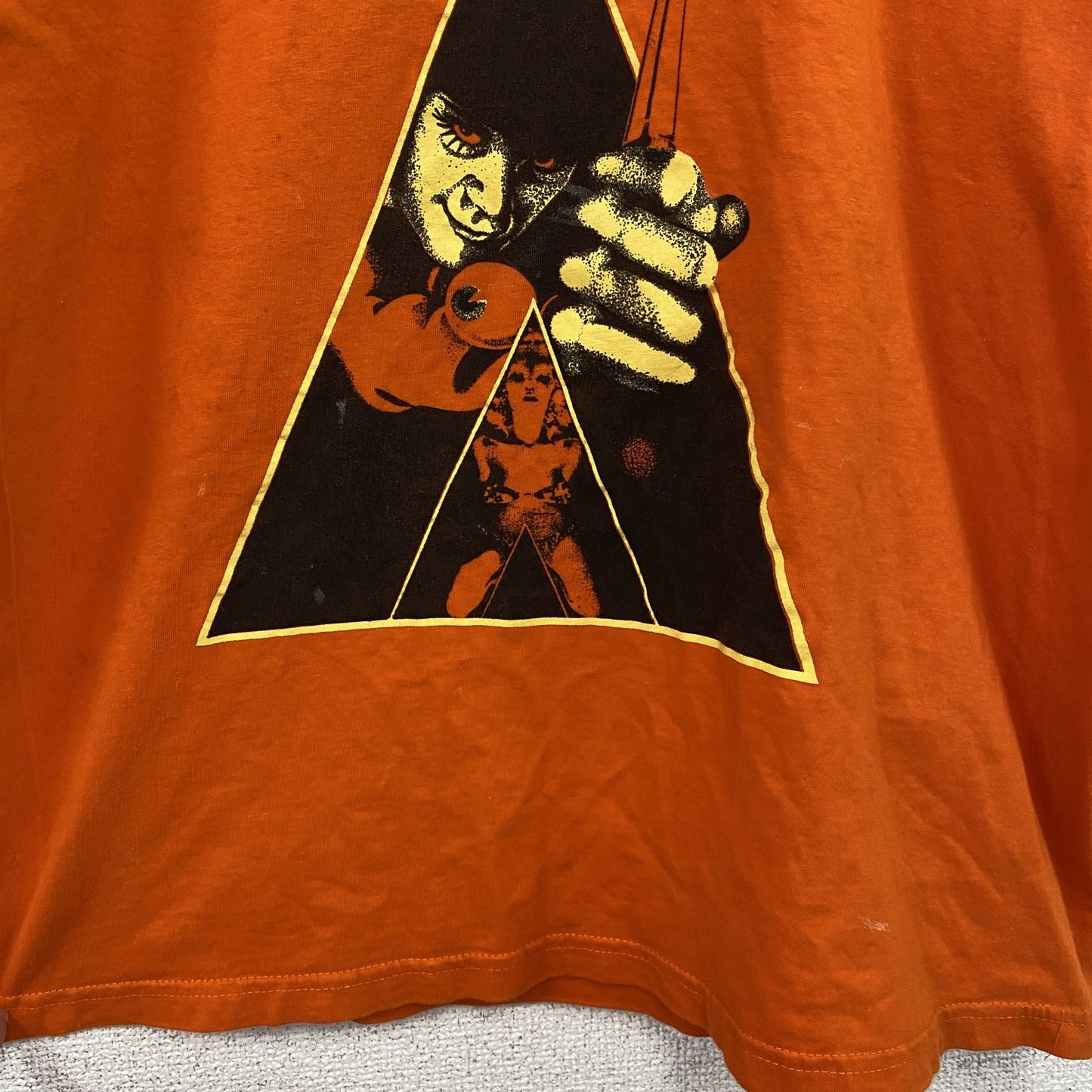 古着 used　CLOCK WORK ORANGE　半袖ムービープリントTシャツ　レトロ　クルーネック　時計じかけのオレンジ　