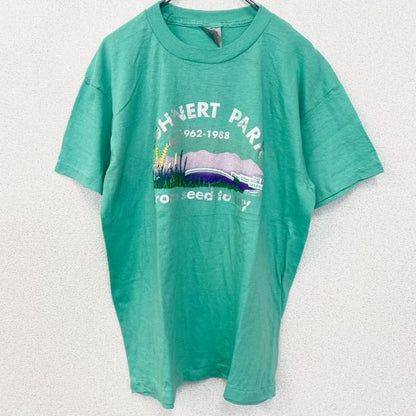 古着 used　オニータ　90s　半袖プリントTシャツ　USA製　シングルステッチ　草　リーフ　緑　グリーン　Lサイズ