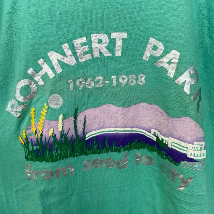 古着 used　オニータ　90s　半袖プリントTシャツ　USA製　シングルステッチ　草　リーフ　緑　グリーン　Lサイズ